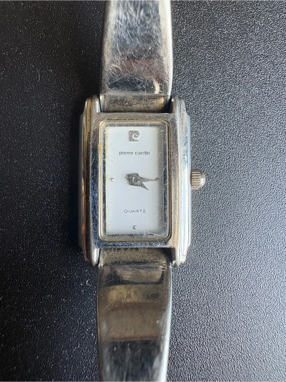 Pierce Carter Silver-Tone Rectangular Quartz Bracelet Watch
